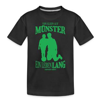 Münster Fußball Tradition Geschenk - Kinder Premium Bio T-Shirt - Schwarz - Vorne