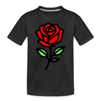 Rose Blume - Kinder Premium Bio T-Shirt - Schwarz - Vorne