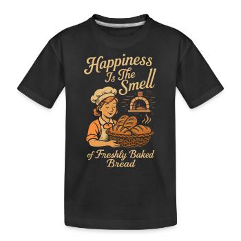 Glück ist der Geruch von frisch gebackenem Brot - Kinder Premium Bio T-Shirt - Schwarz - Vorne