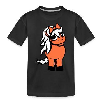 cheval fille femme mignonne jolie femme arc - T-shirt bio Premium Enfant - noir - Devant