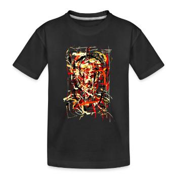 Flammender Teufel - Kinder Premium Bio T-Shirt - Schwarz - Vorne
