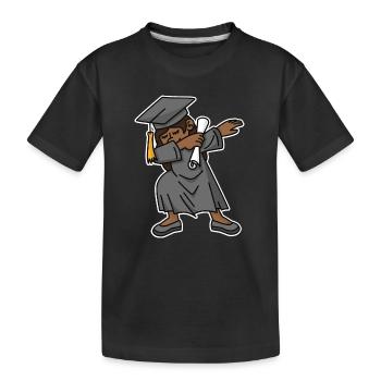 Schwarzes Mädchen Student dab Abschluss Schule - Kinder Premium Bio T-Shirt - Schwarz - Vorne
