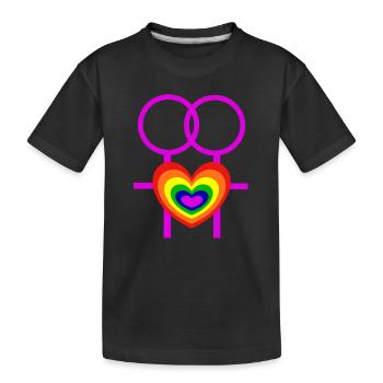lesbisch Frauen weibliche Symbole CSD - Kinder Premium Bio T-Shirt - Schwarz - Vorne
