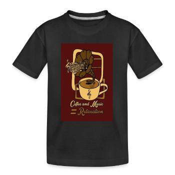 Kaffee und Musik ist Entspannung - Kinder Premium Bio T-Shirt - Schwarz - Vorne
