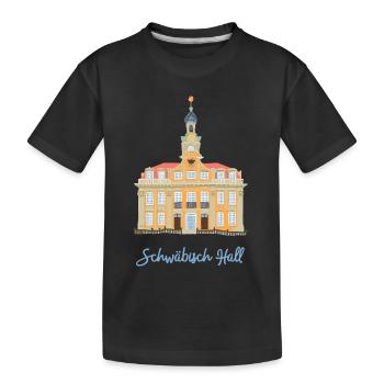 Schwäbisch Hall, barockes Rathaus, Süddeutschland - Kinder Premium Bio T-Shirt - Schwarz - Vorne