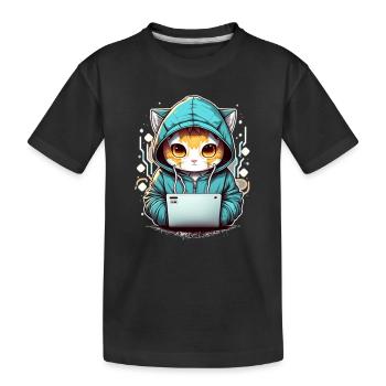 Codage chat - T-shirt bio Premium Enfant - noir - Devant