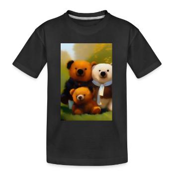 Teddy bear - Kids' Premium Organic T-Shirt - black - Front