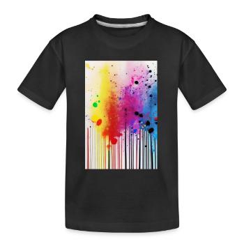 Farbspritzer und Linien - Kinder Premium Bio T-Shirt - Schwarz - Vorne