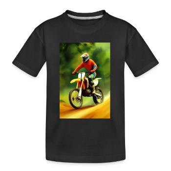Motocross Fahren - Kinder Premium Bio T-Shirt - Schwarz - Vorne