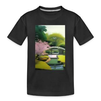 Jardin zen chinois - T-shirt bio Premium Enfant - noir - Devant