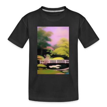Jardin zen chinois - T-shirt bio Premium Enfant - noir - Devant