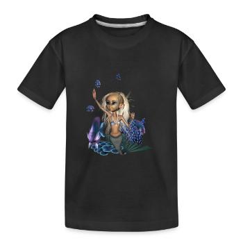 Douce petite sirène - T-shirt bio Premium Enfant - noir - Devant