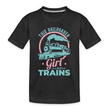Fille de chemin de fer - T-shirt bio Premium Enfant - noir - Devant