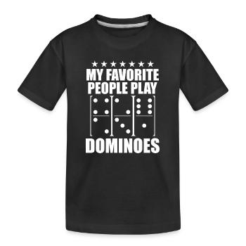 Domino Spiel Design - Kinder Premium Bio T-Shirt - Schwarz - Vorne
