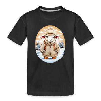 Sheep cuddly sweet - Kids' Premium Organic T-Shirt - black - Front