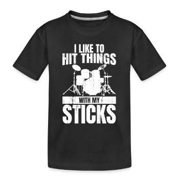 Lustiger Drummer Witz - Kinder Premium Bio T-Shirt - Schwarz - Vorne