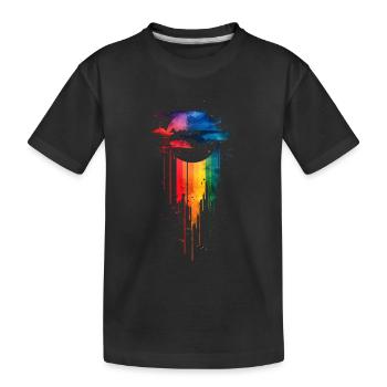 Subtle and Cool Dripping Pride Flag Rainbow Design - Kids' Premium Organic T-Shirt - black - Front