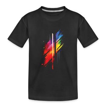 Subtle and Cool Dripping Pride Flag Rainbow Design - Kids' Premium Organic T-Shirt - black - Front