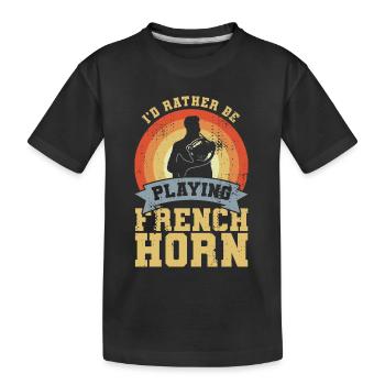 Lustiger Waldhornist Witz - Kinder Premium Bio T-Shirt - Schwarz - Vorne