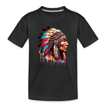Amérindien Américain - T-shirt bio Premium Enfant - noir - Devant