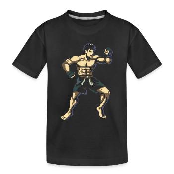 Kickboxer Pixel Graphics - Kids' Premium Organic T-Shirt - black - Front