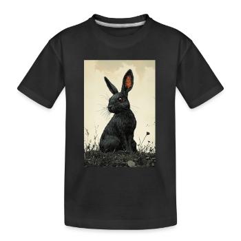 Lapin de nuit dans le brouillard - T-shirt bio Premium Enfant - noir - Devant