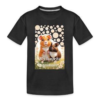 Zwei goldige Meerschweinchen Meine Lieblingstiere - Kinder Premium Bio T-Shirt - Schwarz - Vorne