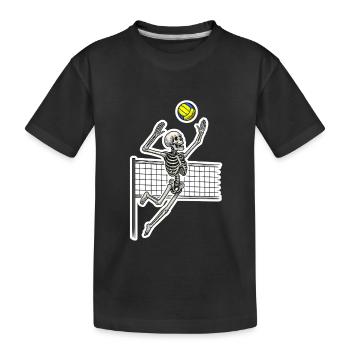 Volleyball Skeleton Spike - Kids' Premium Organic T-Shirt - black - Front