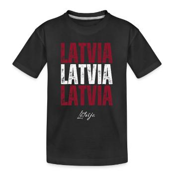 Lettischer Stolz, ich liebe Lettland - Kinder Premium Bio T-Shirt - Schwarz - Vorne
