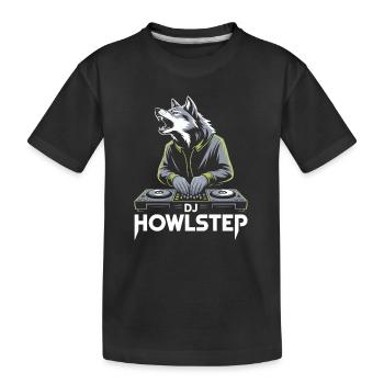 DJ Howlstep Wolf à la table de mixage Rave Vibes - T-shirt bio Premium Enfant - noir - Devant