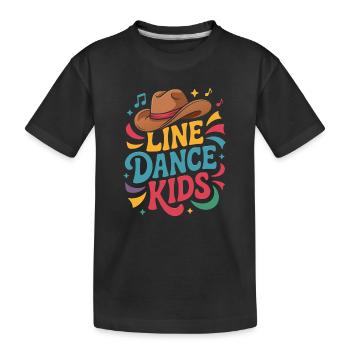 Line Dance Kids Motif - Kids' Premium Organic T-Shirt - black - Front