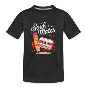 Soul Mates - Cassette Mixtape - Kids' Premium Organic T-Shirt - black - Front