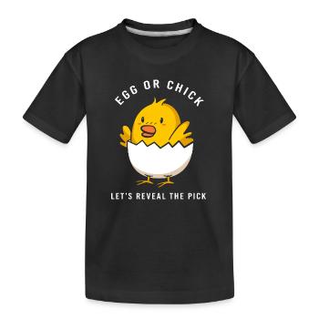 Expectant Mom Easter Gender Reveal - Kids' Premium Organic T-Shirt - black - Front