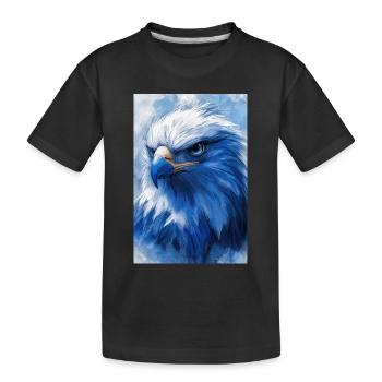 Illustration eines Adlers - Kinder Premium Bio T-Shirt - Schwarz - Vorne