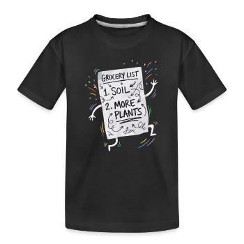 Pflanzen Einkaufsliste - Kinder Premium Bio T-Shirt - Schwarz - Vorne