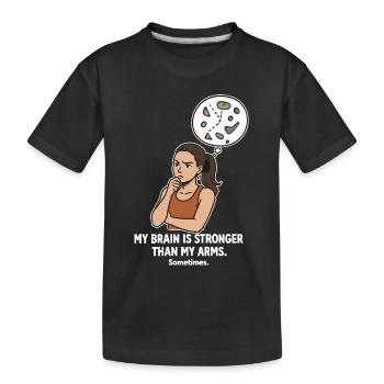 Bouldern wie Schach – Kopf schlägt Kraft - Kinder Premium Bio T-Shirt - Schwarz - Vorne