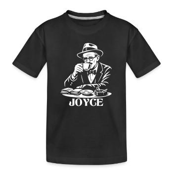 James Joyce Café Retro Reader - Kids' Premium Organic T-Shirt - black - Front