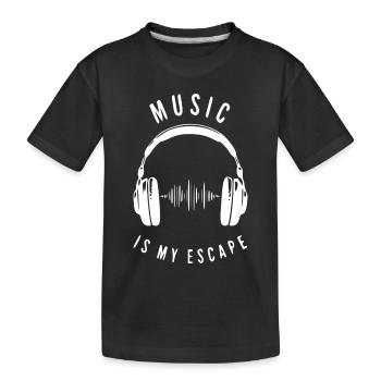 La musique est mon échappatoire - T-shirt bio Premium Enfant - noir - Devant