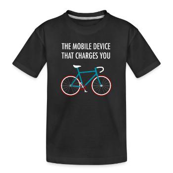 The Mobile Device That Charges You - Bicycle - Kids' Premium Organic T-Shirt - black - Front