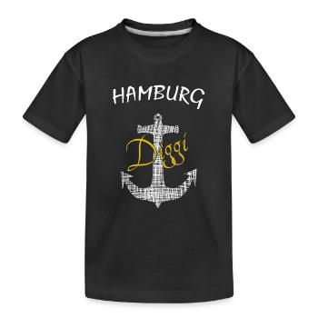 Hamburg - Kinder Premium Bio T-Shirt - Schwarz - Vorne
