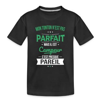 Mon tonton n'est pas parfait - Campeur - T-shirt bio Premium Enfant - noir - Devant