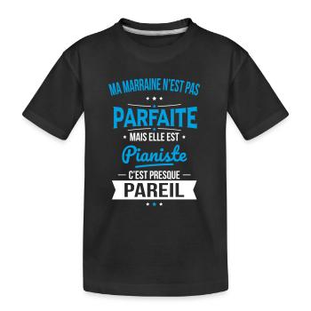 Ma marraine n'est pas parfaite - Pianiste - T-shirt bio Premium Enfant - noir - Devant