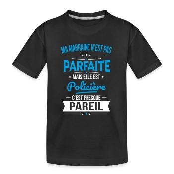 Ma marraine n'est pas parfaite - Policière - T-shirt bio Premium Enfant - noir - Devant