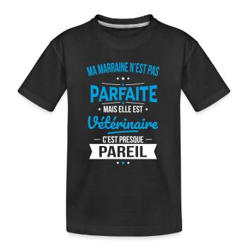 Ma marraine n'est pas parfaite - Vétérinaire - T-shirt bio Premium Enfant - noir - Devant