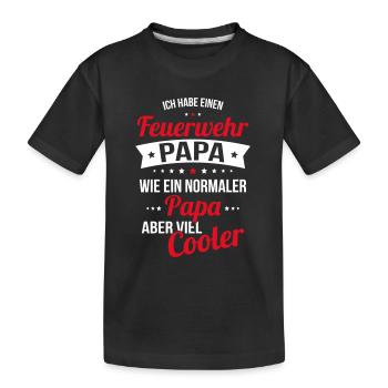 J’ai un père pompier comme un père normal - T-shirt bio Premium Enfant - noir - Devant