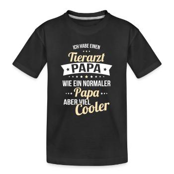 J’ai un père vétérinaire comme un père normal - T-shirt bio Premium Enfant - noir - Devant