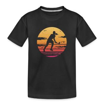 Feldhockey Spieler Vintage Hockey Spieler - Kinder Premium Bio T-Shirt - Schwarz - Vorne