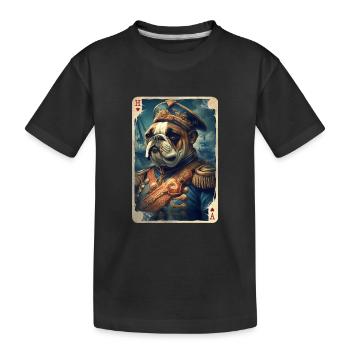 Englische Bulldogge Spielkarte - Kinder Premium Bio T-Shirt - Schwarz - Vorne