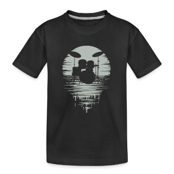Batterie Silhouette Drum avec réflexion - T-shirt bio Premium Enfant - noir - Devant