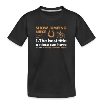 Saut d’obstacles Nièce Définition Saut d’obstacles - T-shirt bio Premium Enfant - noir - Devant